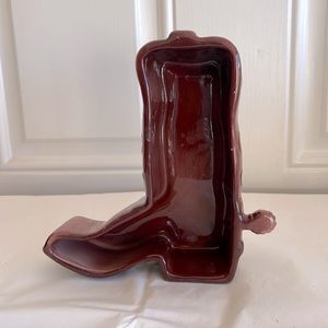 Ceramic Cowboy Boot Candy Dish